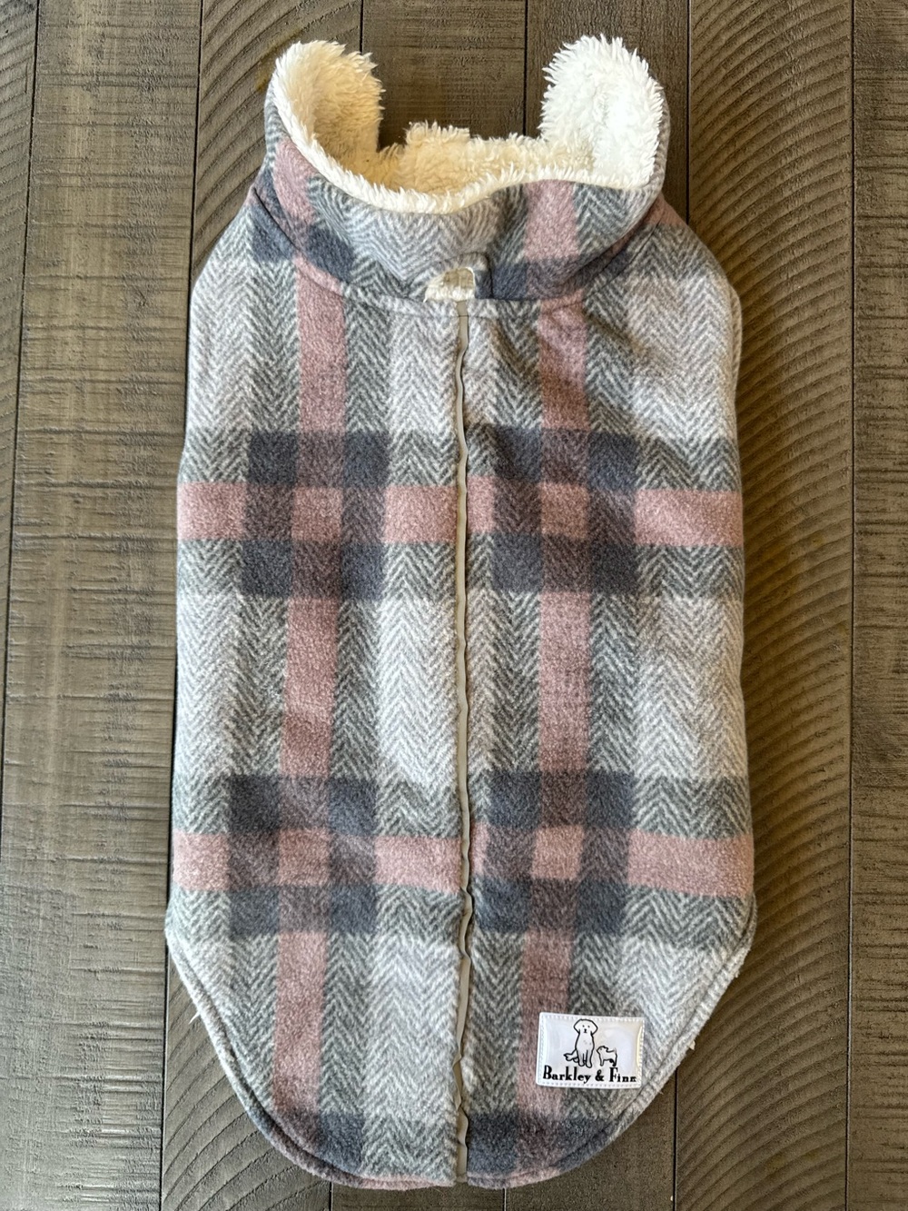 Barkley & Finn Plaid Pet Hooded Sherpa Lined Coat Size Medium (NWT)